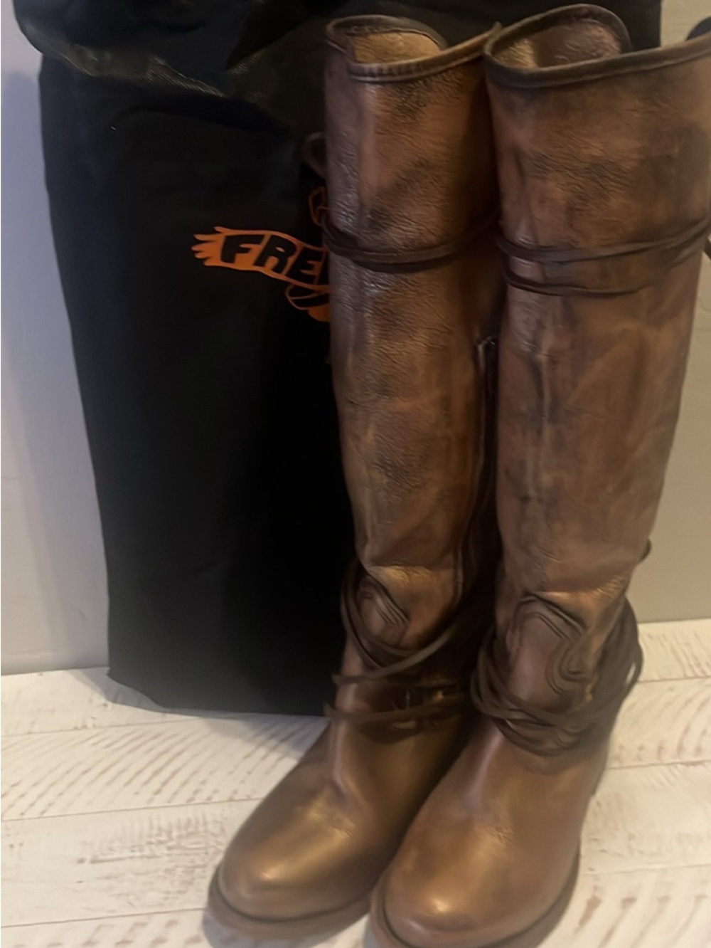 Freebird Coal Lace up boots - Color Stone (has slight bronze/metallic finish)